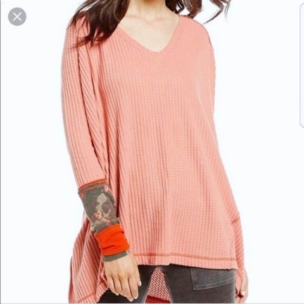 Free People We The Free Lovin' Leopard Oversize Thermal V Neck Size M